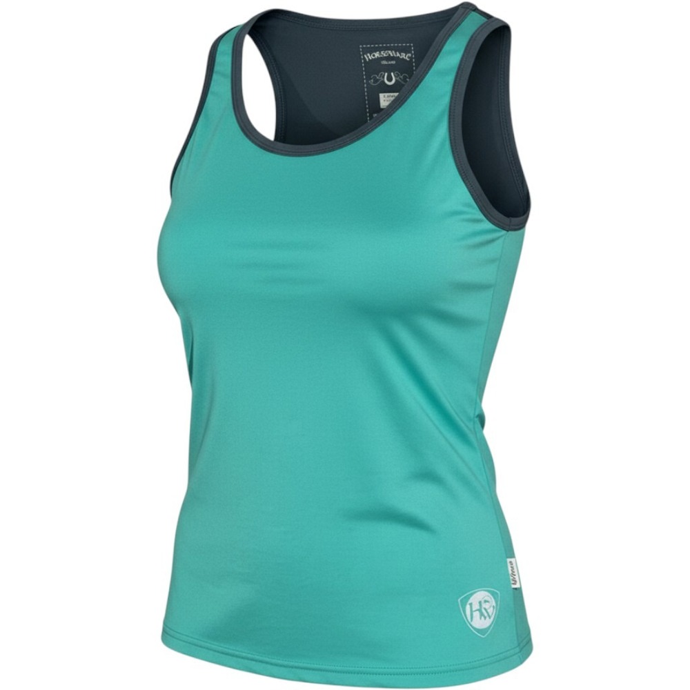 Horseware Ireland Tank Top Womens XS Teal Gray Equestrian Active Riding